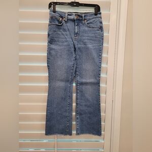 Madewell Mid Rise Kick Out Jeans Distressed Details